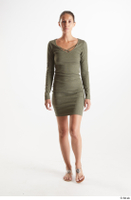  Vanessa Angel  1 casual dressed front view green long sleeve dress whole body 0003.jpg